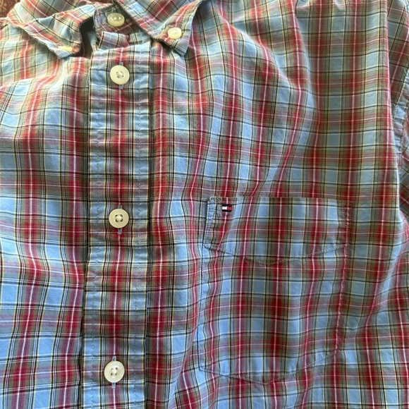 Tommy Hilfiger Red and Blue Casual Button Down Shirt size XL - Picture 5 of 7